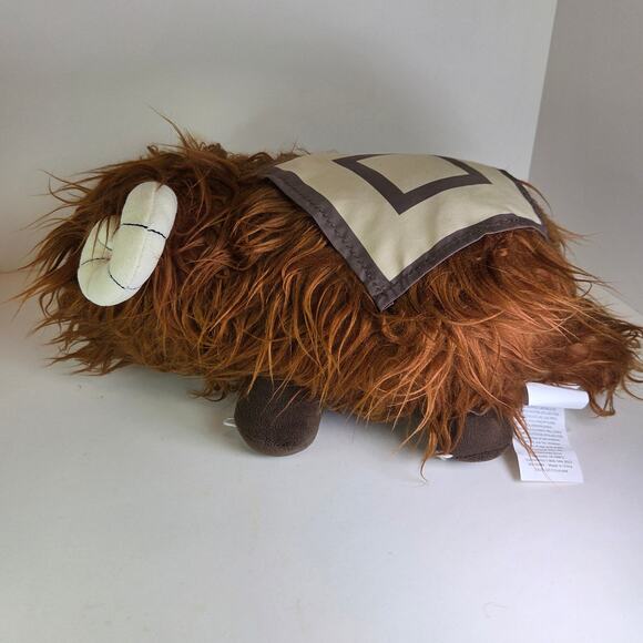 Star Wars Bantha Plush Pillow Jay Franco Mandalorian 14” Brown Shaggy Faux Fur - Picture 4 of 15